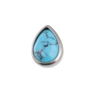 titanium turquoise teardrop attachment internally threaded piercing