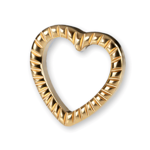 gold plated titanium attachment piercing internally threaded heart line