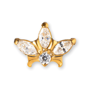 gold plated titanium jewelled prong set attachment piercing internally threaded lucia