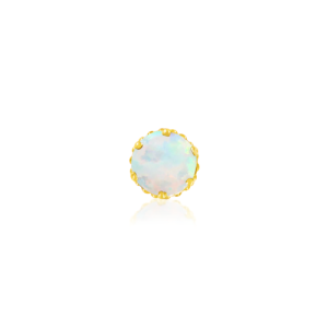 junipurr 14k gold threadless attachment jewelled prong set opal piercing jewelry crown