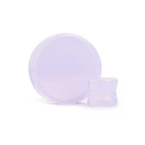 pink opalite glass stretched earlobe piercing jewelry plugs