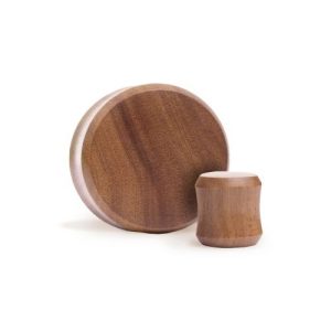 wood stretched earlobe plug piercing jewelry saba flat faced