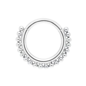 titanium hinged marina clicker ring ornamental beads piercing jewelry