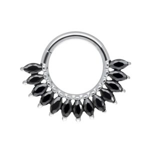titanium maria crystal jewelled clicker hinged ring piercing jewelry