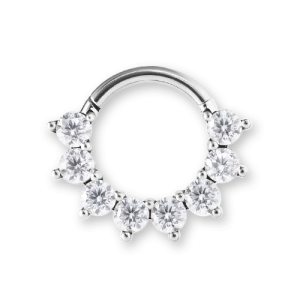 titanium moana crystal jewelled clicker hinged ring piercing jewelry