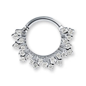 titanium melisa crystal jewelled clicker hinged ring piercing jewelry