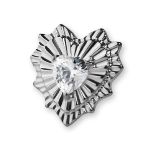 titanium jewelled prong set attachment piercing internally threaded glow heart