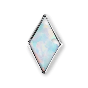 titanium attachment piercing internally threaded opal rhomb