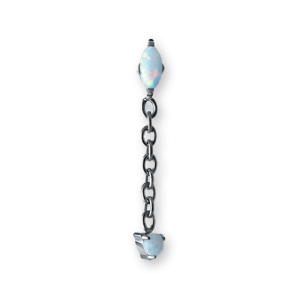 titanium attachment piercing internally threaded opal chain