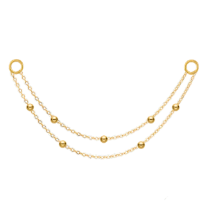 Secret Fauna 14k gold chain accessory piercing jewelry double balls bond connector