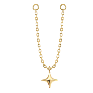 Secret Fauna 14k gold chain accessory piercing jewelry sparkle bond connector star