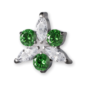 titanium ramon jewelled gem crystal attachment internally threaded piercing